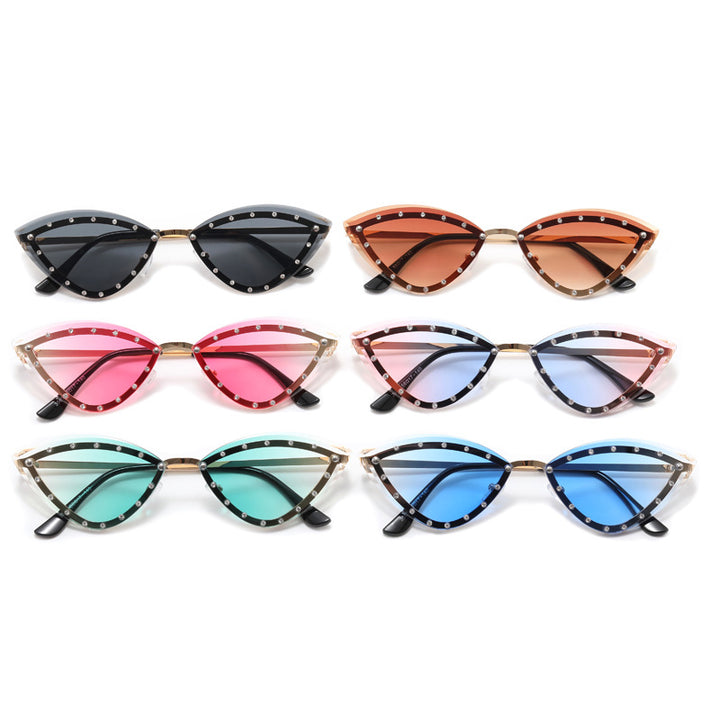 Women's Cat-Eye Sunglasses with Glitter Details Bowlift