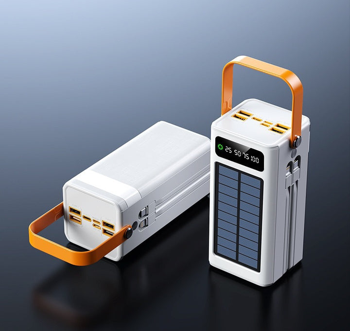 Portable solar power bank with ergonomic carrying handle and intelligent power display Bowlift