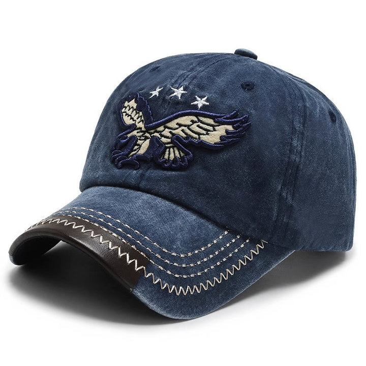 Men's Distressed Embroidered Baseball Cap Bowlift