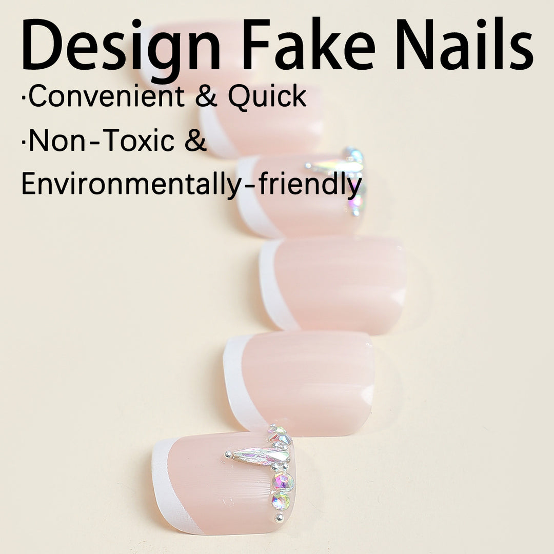 Acrylic Nail Set with Decorative Glitter Elements Bowlift
