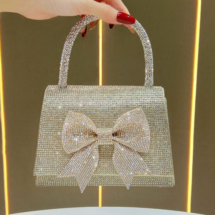Crystal Bow-Accented Evening Handbag