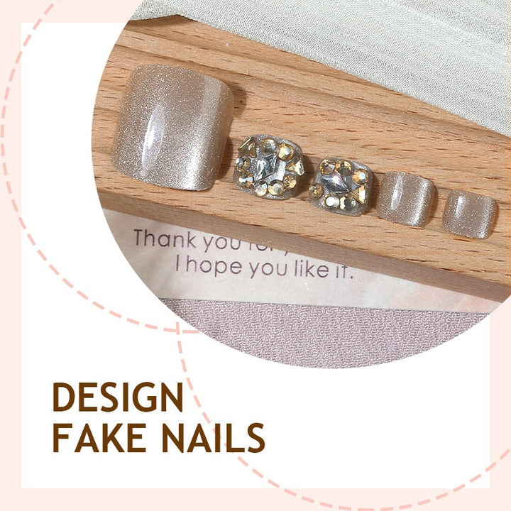Artificial nail set with luxurious 3D decorations and elegant style elements Bowlift