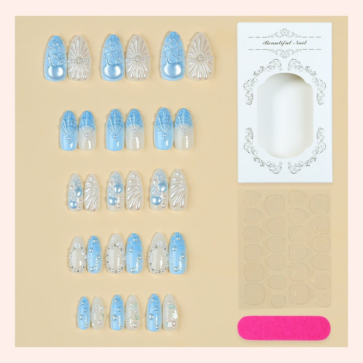 Artificial nail set with elegant embellishments and glittering accents Bowlift