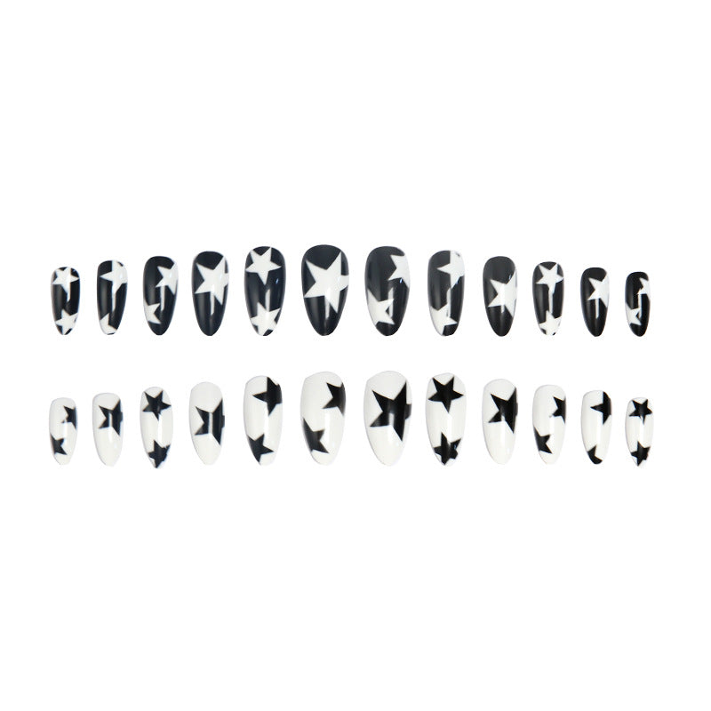 Artificial nails with star pattern Bowlift