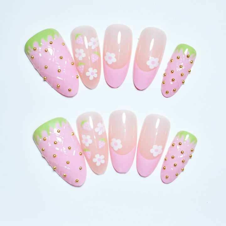 Artistic Kiss-Themed Press-On Nail Art Bowlift
