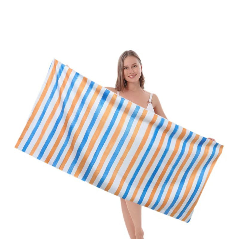 Ladies beach towel with maritime stripe pattern Bowlift