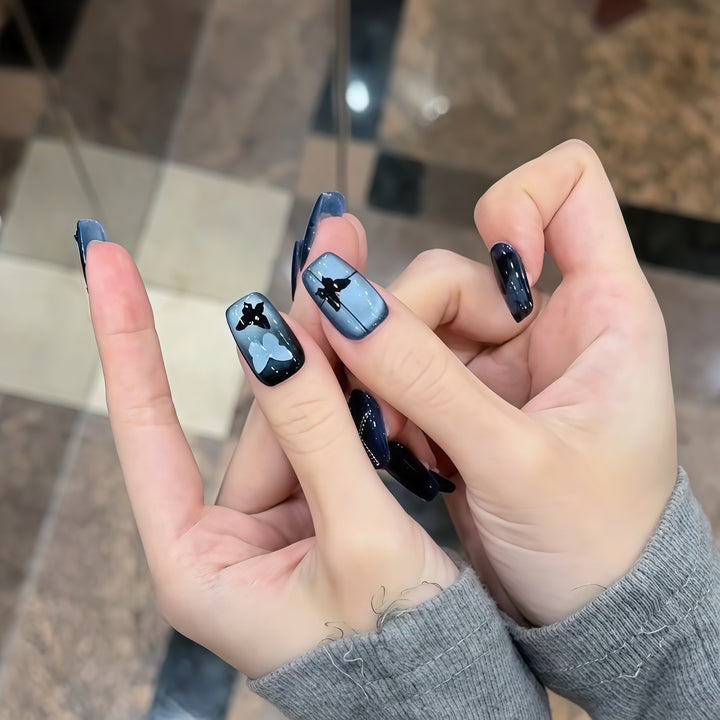 Glamorous artificial nails with fashionable butterfly design Bowlift