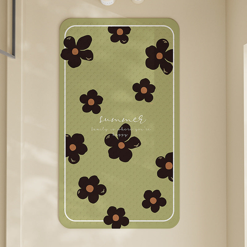 Floral Non-Slip Bath Mat Bowlift