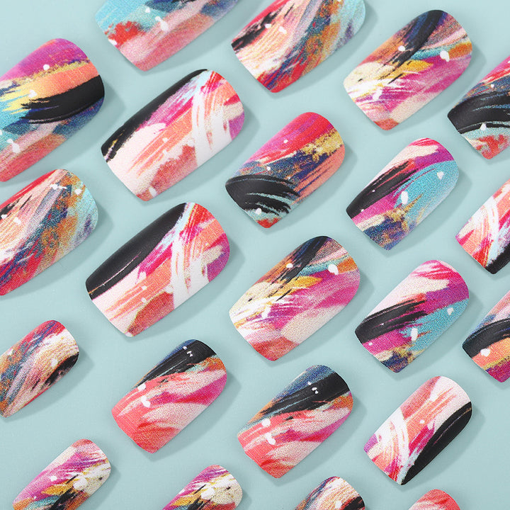 Nail Art Set with Creative Color Patterns Bowlift