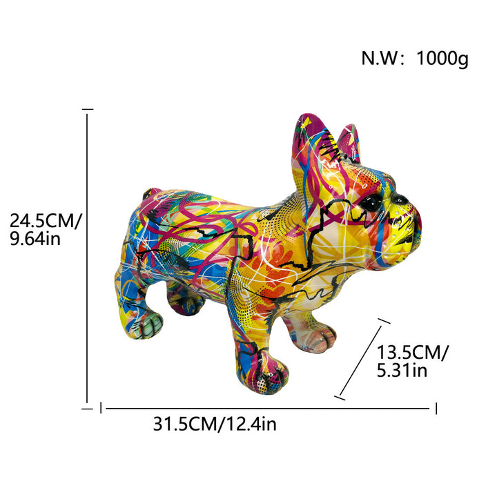 Creative Bulldog Sculpture with Headphones Bowlift