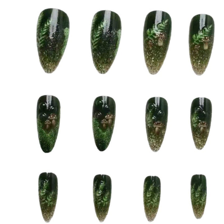 Elegant artificial nails with botanical design Bowlift