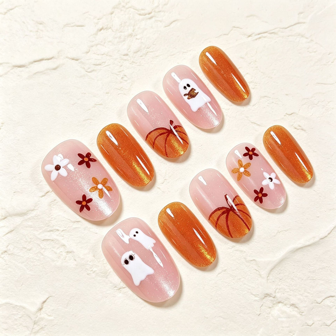Halloween-Inspired Decorative Press-On Nail Art Set Bowlift