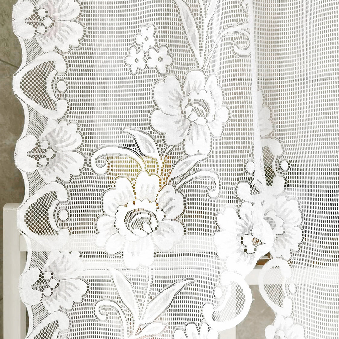Elegant Floral Lace Window Curtains