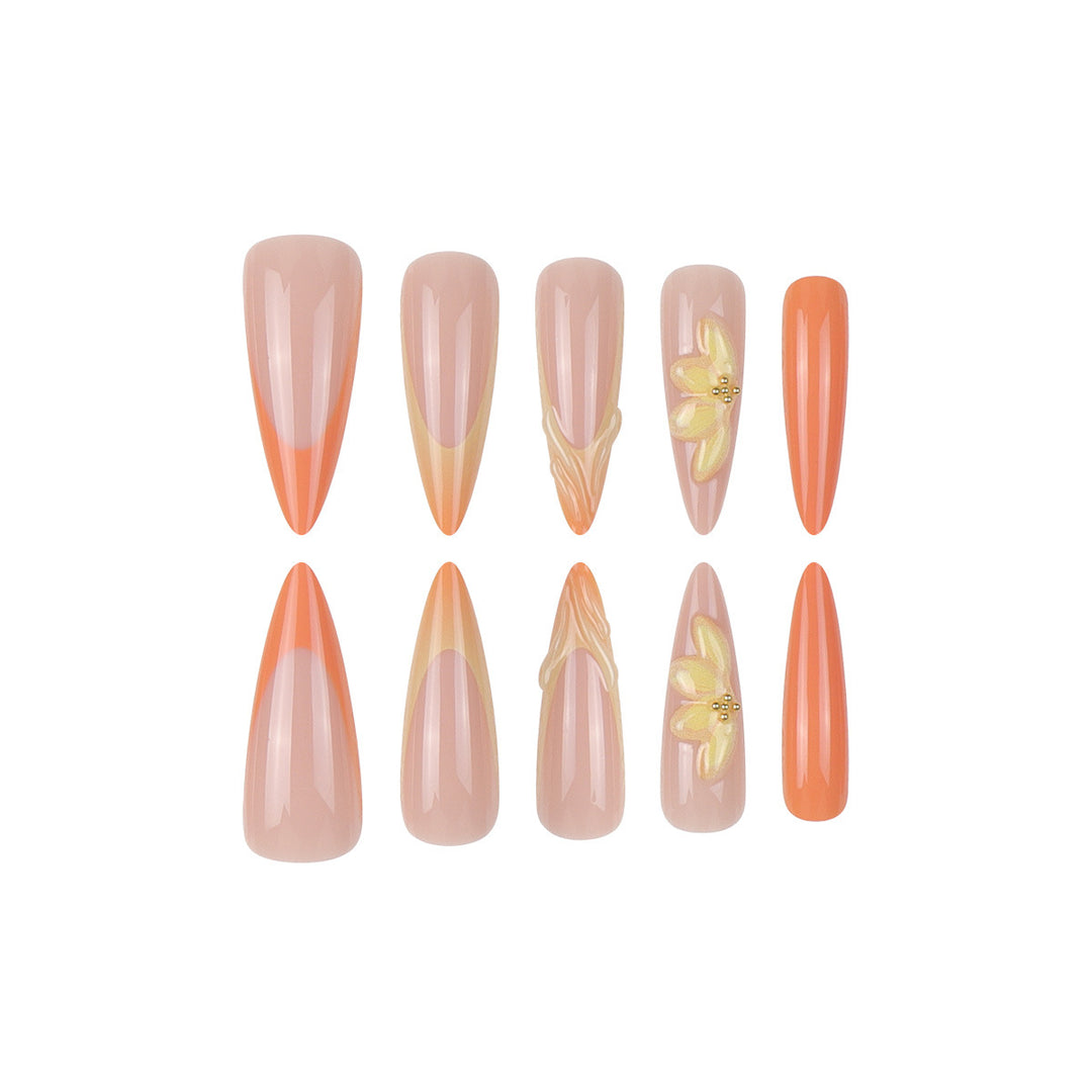 Elegant Floral Stiletto Nails Bowlift