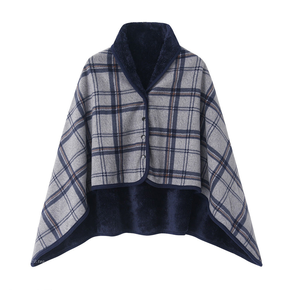 Women Comfortable Throw Blanket with Checkered Pattern Bowlift