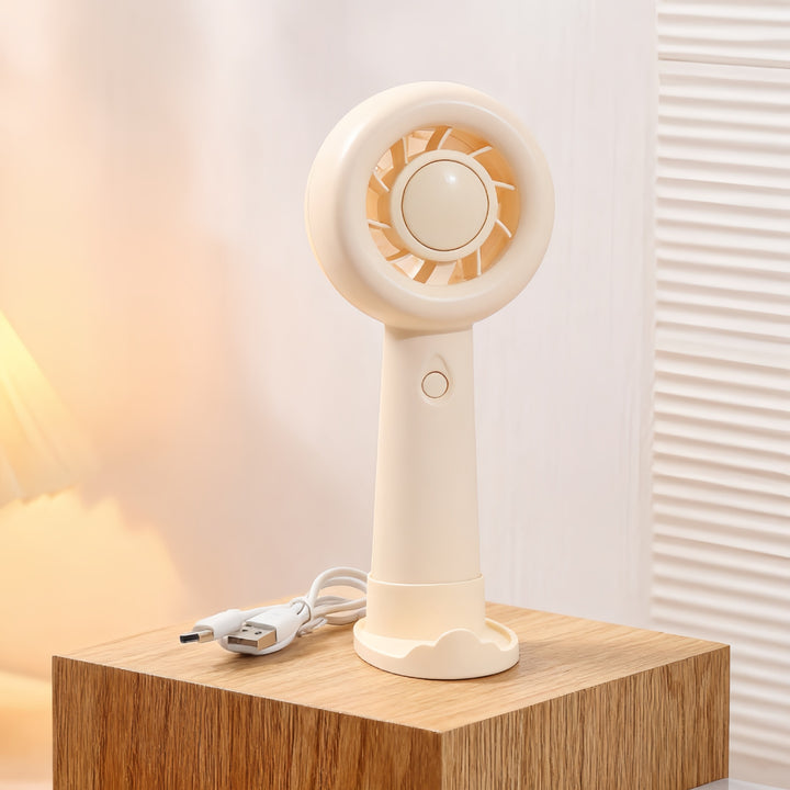 Ladies Portable Hand Fan with Ergonomic Design and USB Charging Function Bowlift