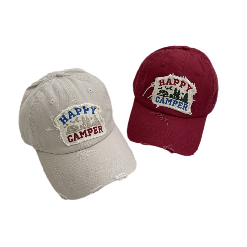 Men's Distressed Vintage-Inspired Baseball Cap Bowlift