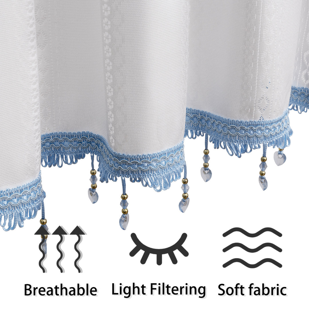 Elegant Beaded Kitchen Valance Curtain