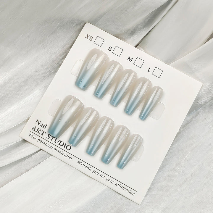 Artificial nails with Elegant Ombre Design Bowlift