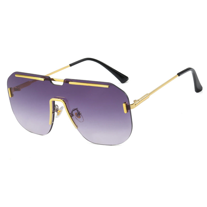 Women's geometric sunglasses with stylish metal frame and UV protection Bowlift