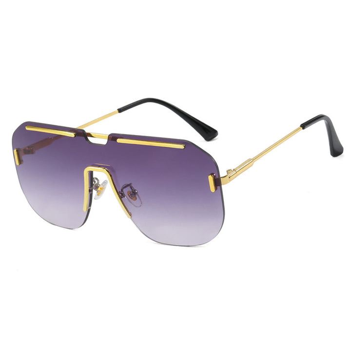 Women's geometric sunglasses with stylish metal frame and UV protection Bowlift