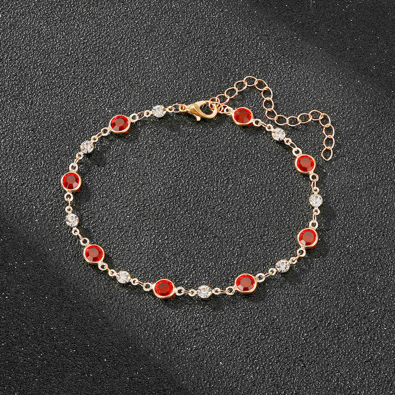 Elegant Rhinestone Chain Anklet Bowlift