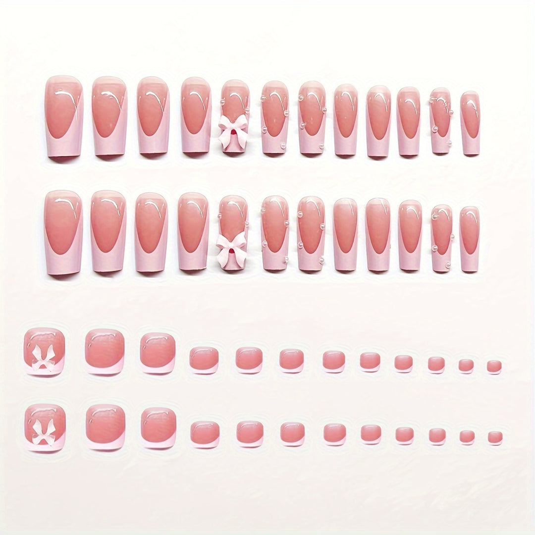Decorative Bow Accent Press-On Nails Bowlift