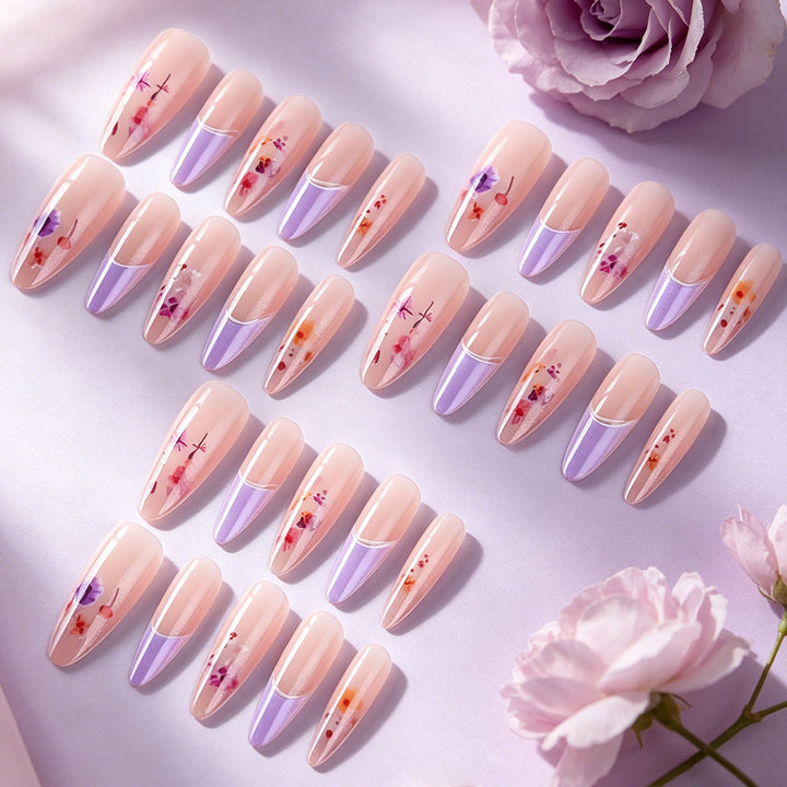 Floral Wedding Press-On Nails Bowlift