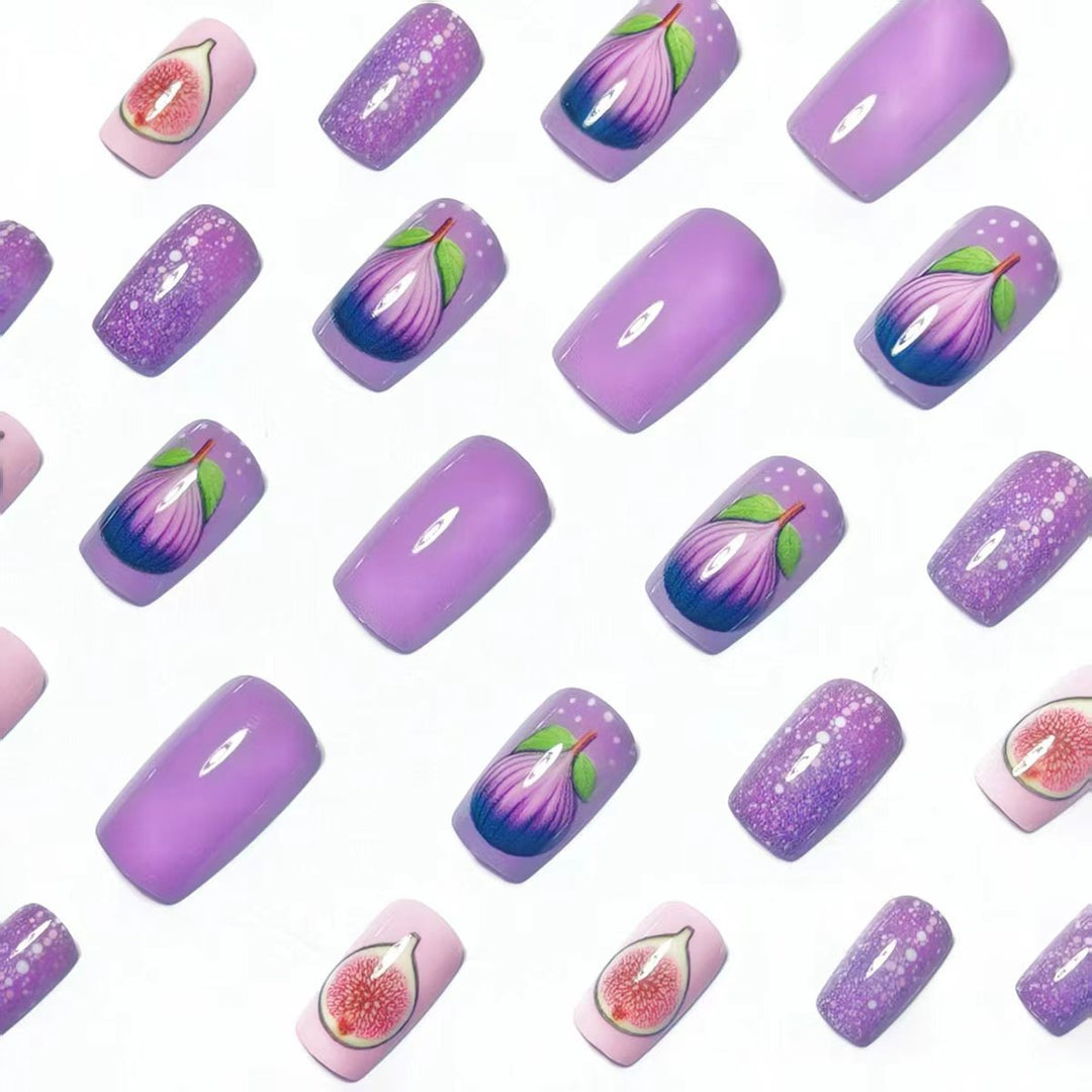 Artificial nails with elegant fig motifs Bowlift