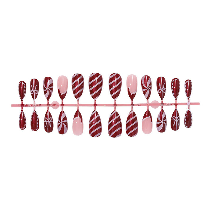 Festive Glittery Press-On Nails Set Bowlift