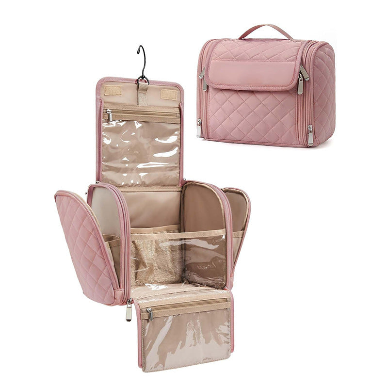 Cosmetic Organizer Bag with Removable Hook and Transparent Compartments Bowlift