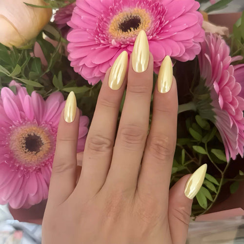 Premium Almond-Shaped Glossy Press-On Nails Bowlift