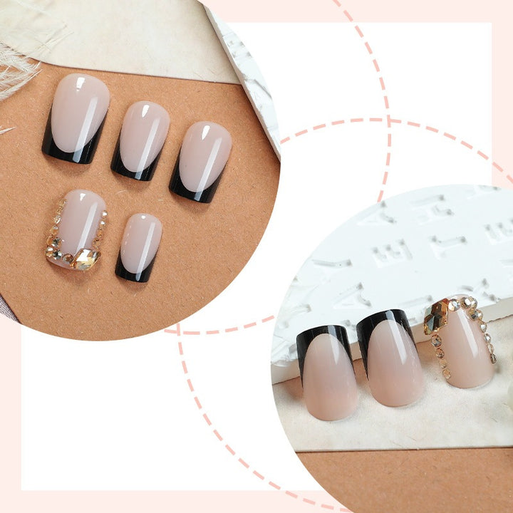 Nail set with an elegant gradient and glitter accents Bowlift