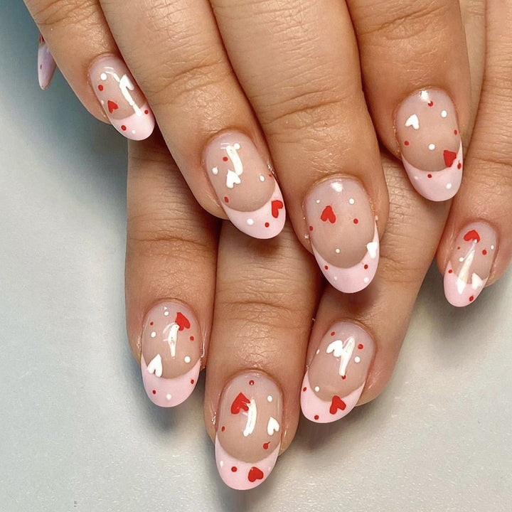 Heart-Decorated Nail Art Bowlift