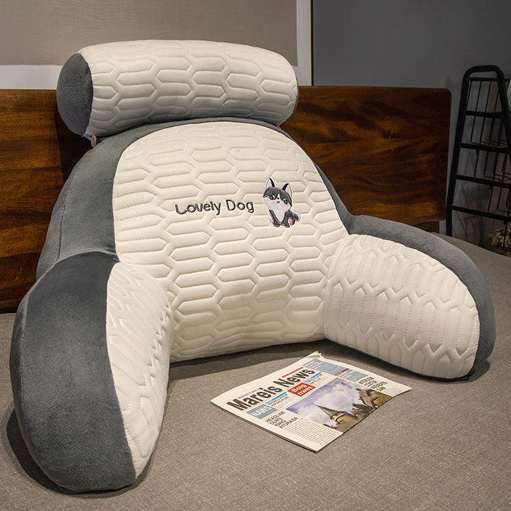 Plush back support pillow with toast design Bowlift