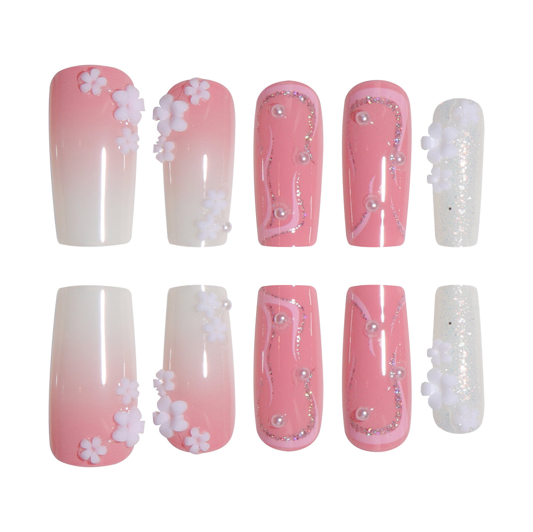 Decorative Floral Nail Art Extensions Bowlift