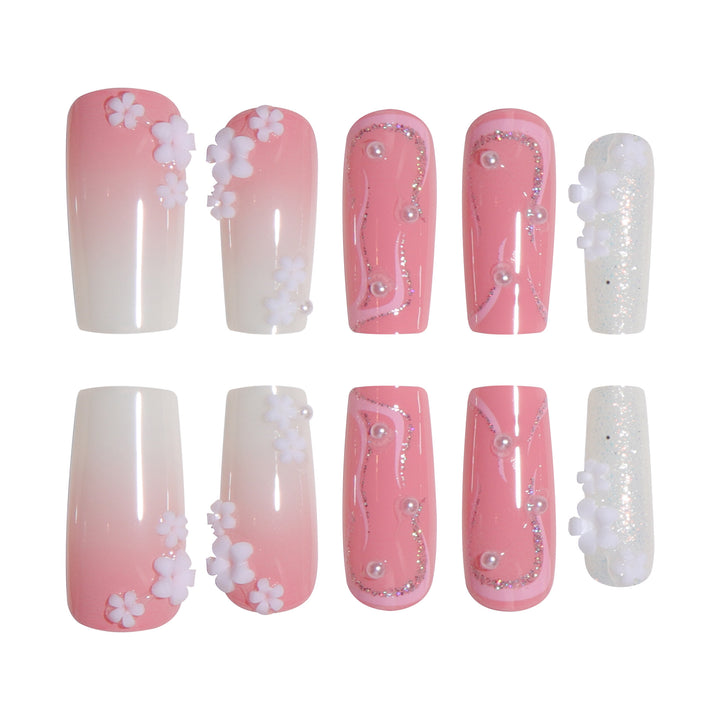 Decorative Floral Nail Art Extensions Bowlift