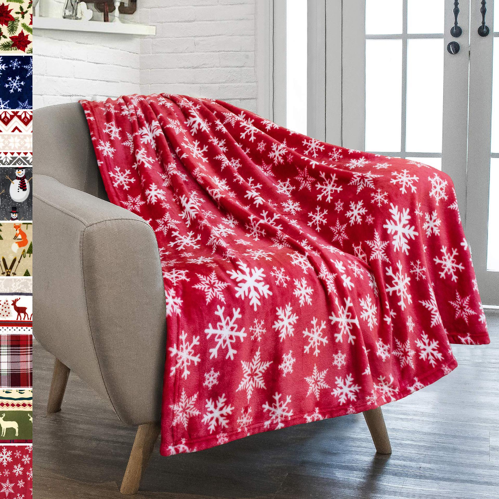 BowLift | Christmas Holiday Reindeer Snow Flannel Blanket Warm