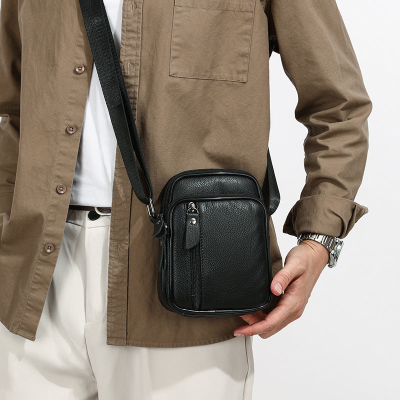 Compact Pebbled Faux Leather Crossbody Organizer Bag Bowlift