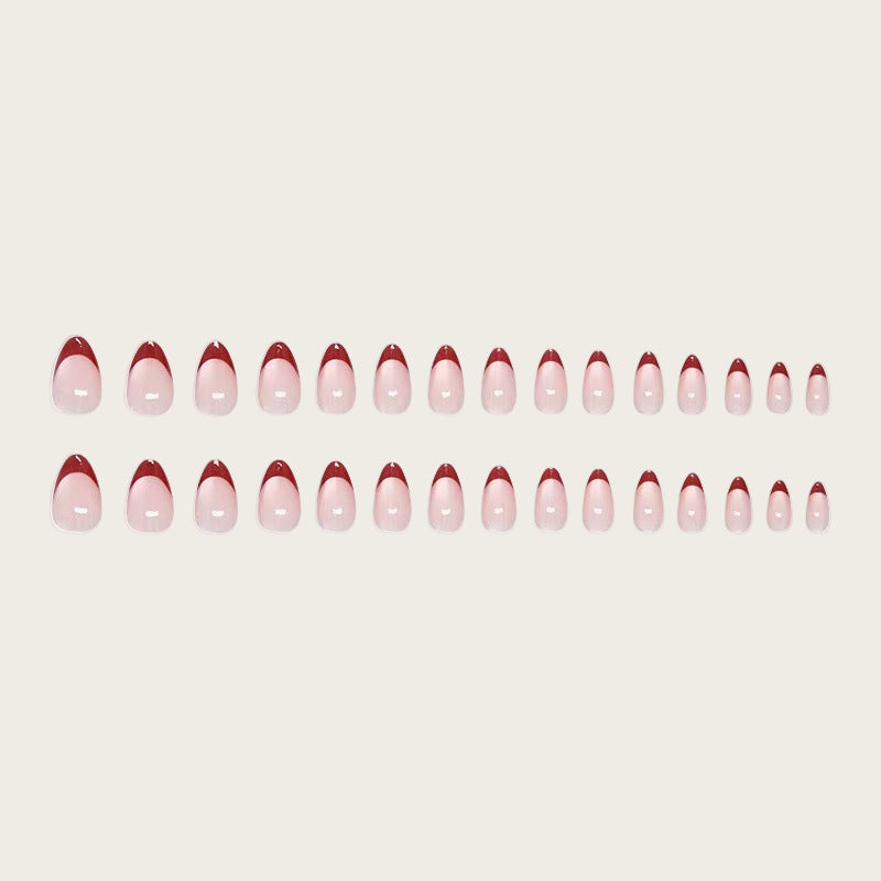Elegant Artificial Nails with Stylish French Design Bowlift