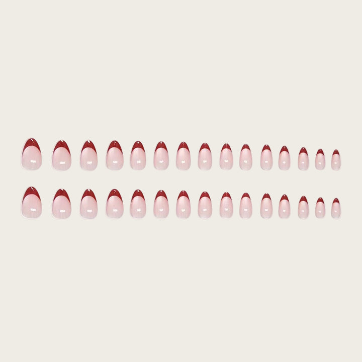 Elegant Artificial Nails with Stylish French Design Bowlift