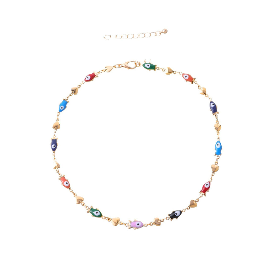 Enamel Fish Charm Necklace Bowlift