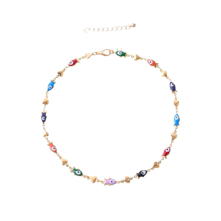 Enamel Fish Charm Necklace Bowlift