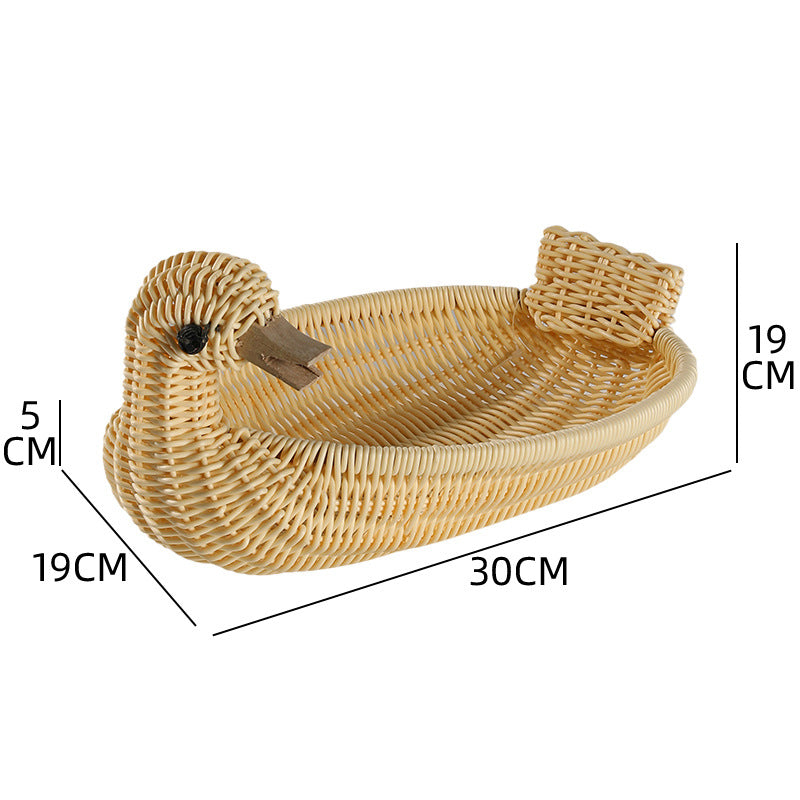 Unisex Braided Decoration Basket in Duck Shape Bowlift