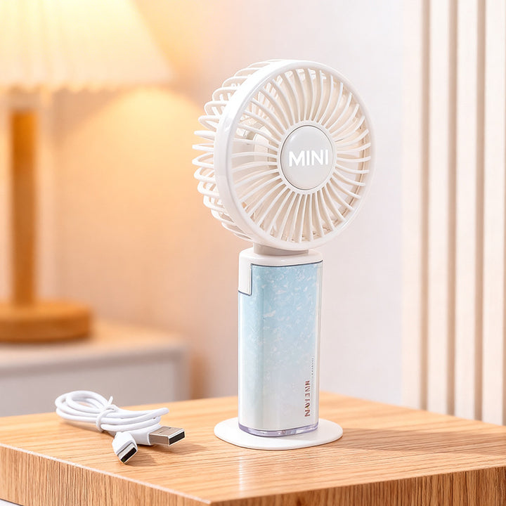 Women's portable mini hand fan with rechargeable USB function Bowlift
