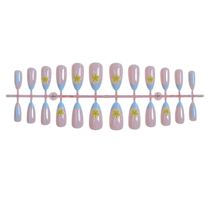 Floral-Designed Press-On Nail Set Bowlift