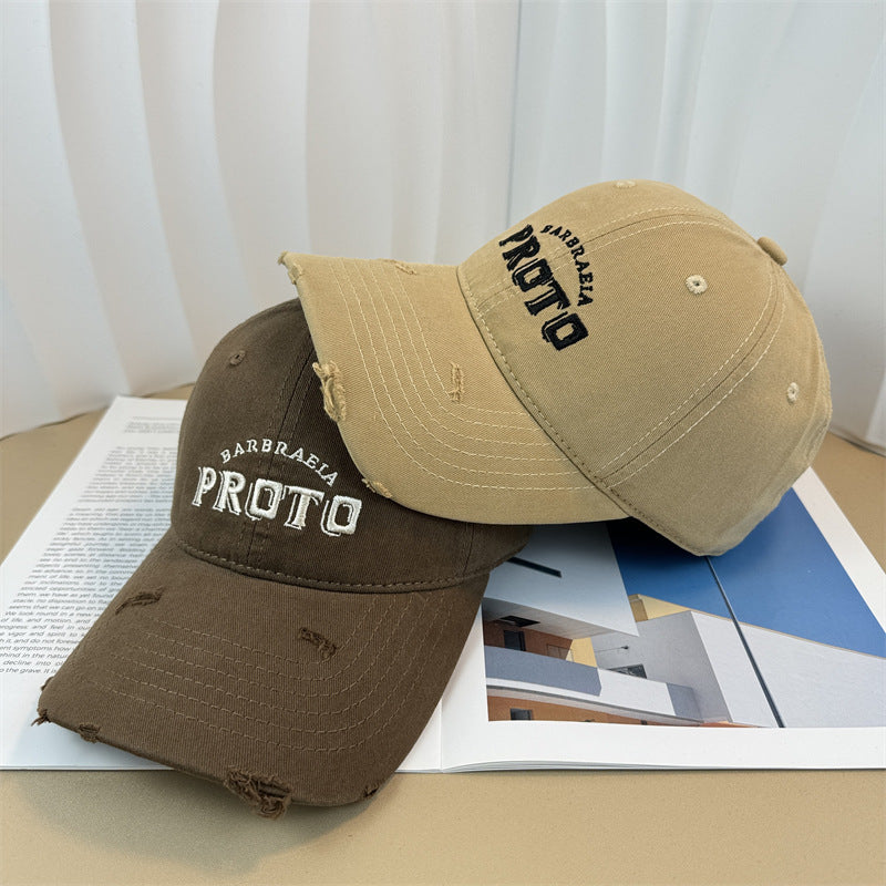 Men's Vintage-Inspired Distressed Baseball Cap Bowlift
