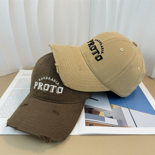 Men's Vintage-Inspired Distressed Baseball Cap Bowlift