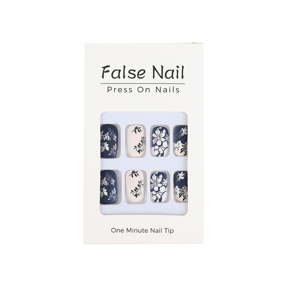 Artificial nails with floral matte design Bowlift