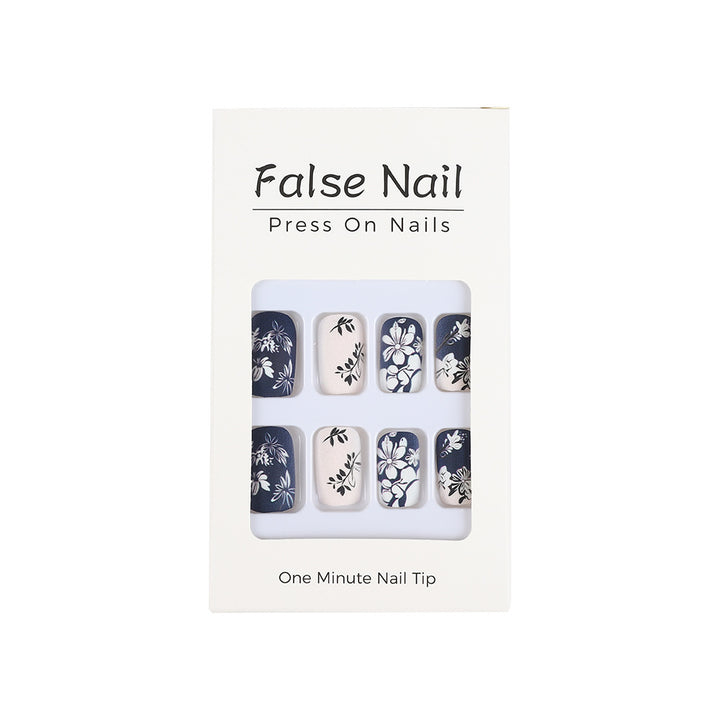 Artificial nails with floral matte design Bowlift